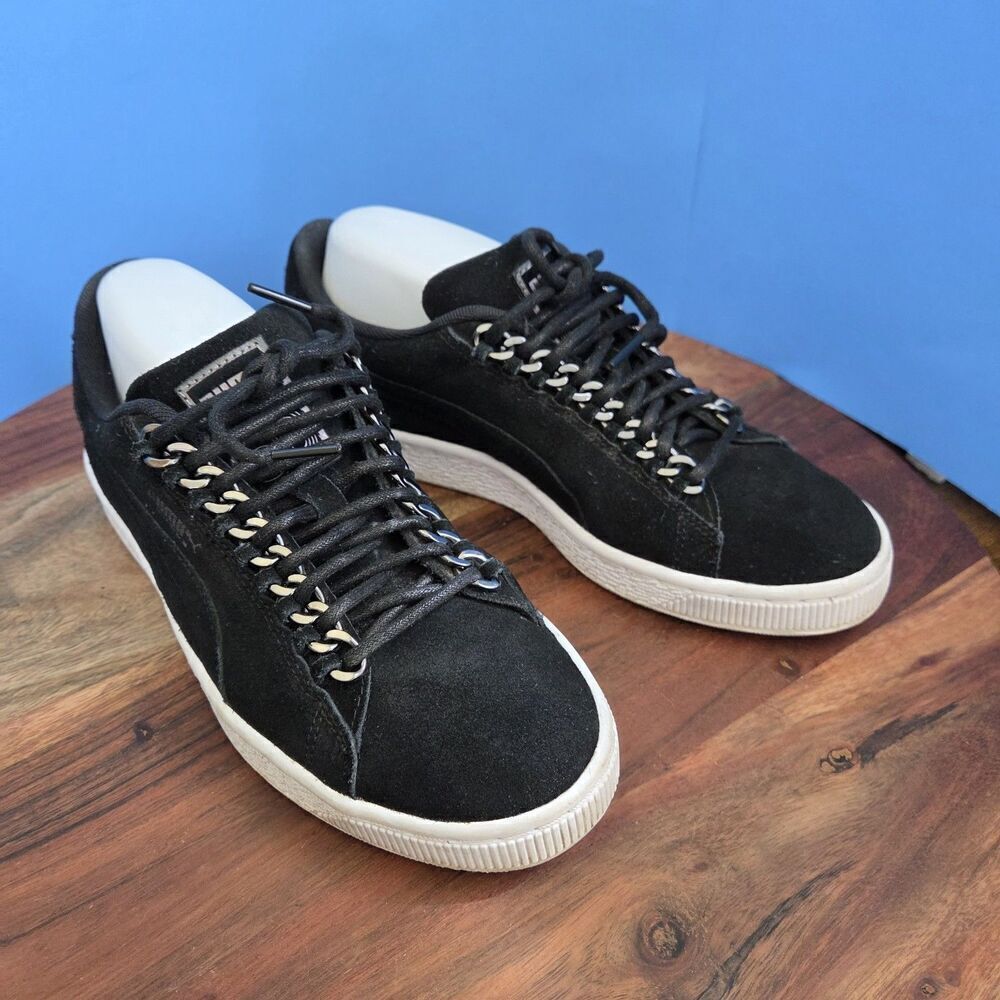 PUMA Suede Classic X Chain Trainers Black /White Sole Women’s 8.5 (EU39) - DESC